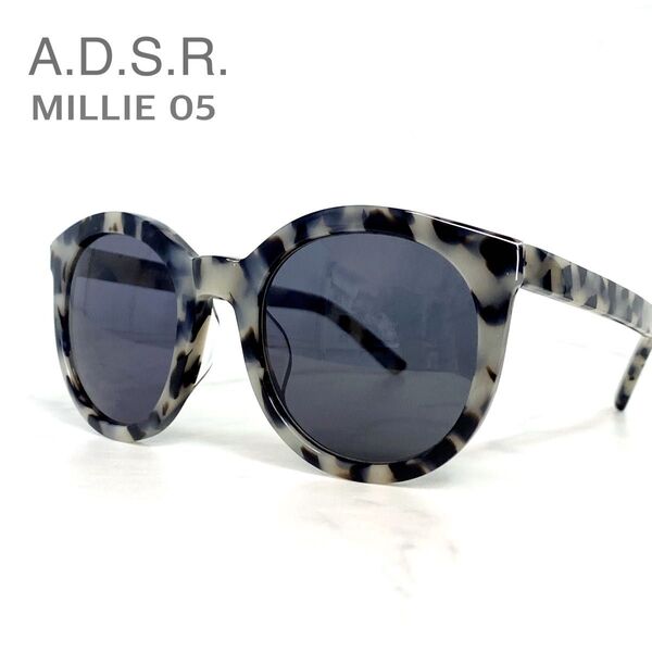 極美品 A.D.S.R. MILLIE 05 丸メガネ ラウンド ユニセックス サングラス アイウェア べっ甲調