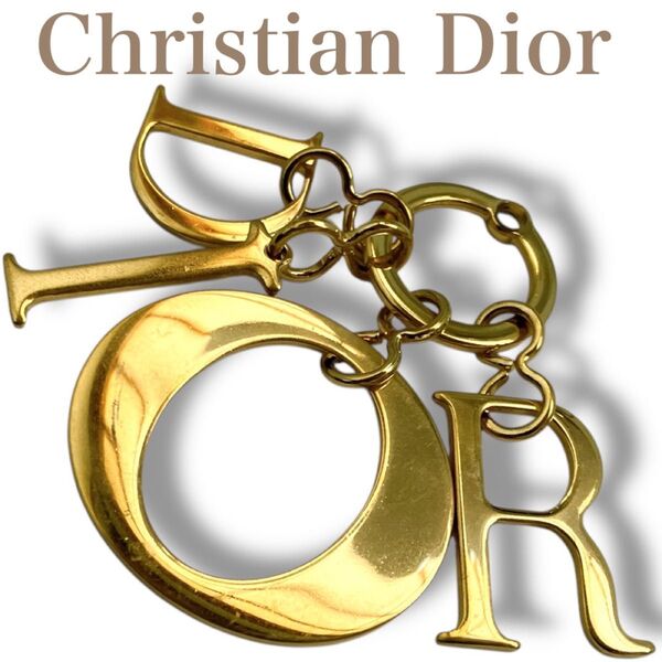Christian Dior クリスチャンディオール ゴールドロゴ キーホルダー チャーム アクセサリートップ