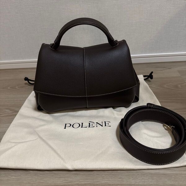 ポレーヌ mokki エボニー polene ショルダーバッグ レザー ハンドバッグ
