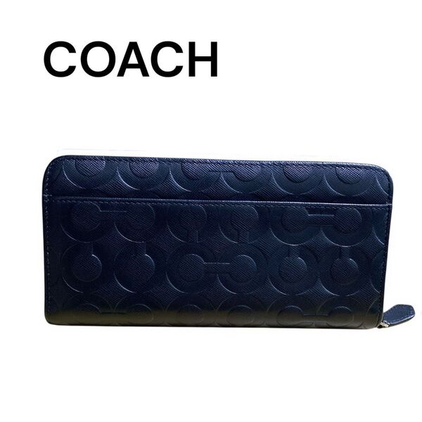 COACH コーチ 財布 ブラック 長財布 ラウンドファスナーブラック メンズ財布 ロングウォレット