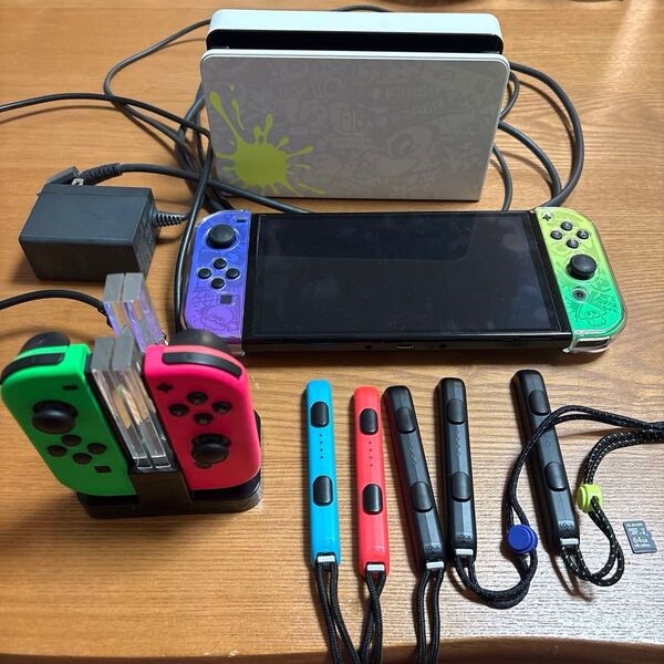 Nintendo Switch 有機EL スプラトゥーン3エディション + Joy-Con(LR)充電器 microSD ケース