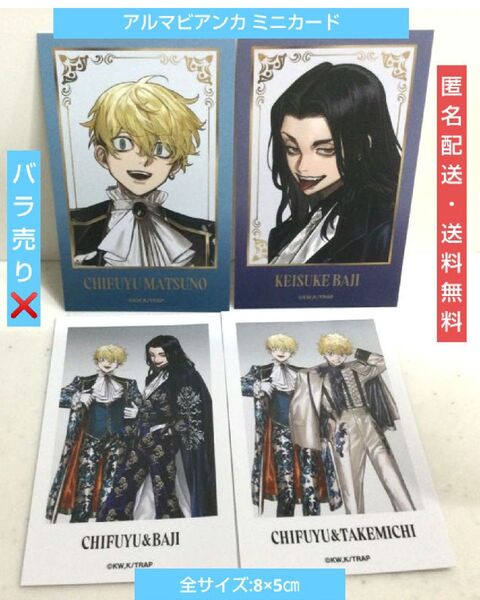 東京リベンジャーズ アルマビアンカ アニメイト 場地圭介 松野千冬 トレーディング ミニカード セット