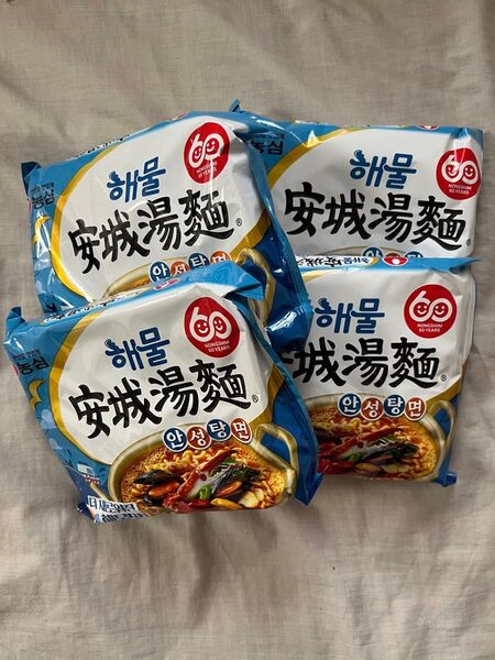 韓国インスタントラーメン 安城湯麺 海鮮 袋麺4袋