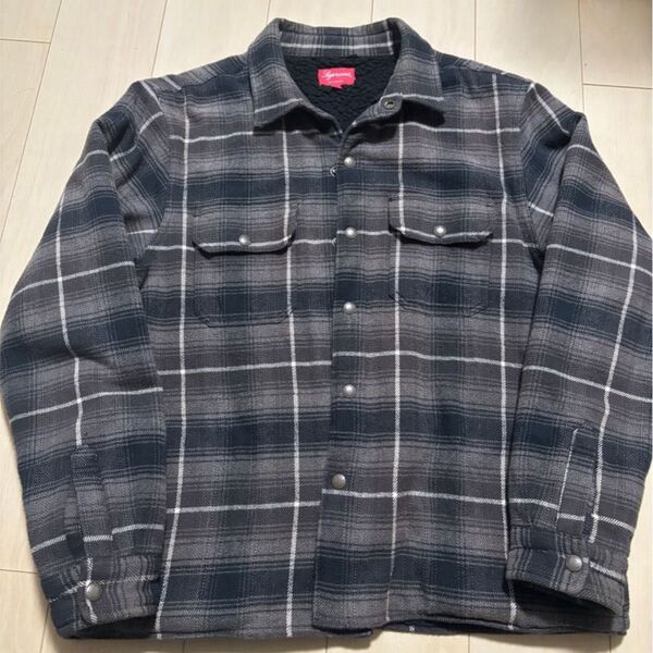 Supreme Shearling Lined Flannel Shirt "Black" XL シュプリーム ネルシャツ