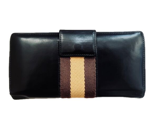 ※美品※ GUCCI グッチ 長財布 シェリーライン ブラウンxイエロー レザー