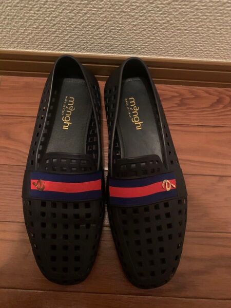menghi メンギー スリッポンラバーシューズ ドライビングシューズ メンズ MADE IN ITALY ネイビー 41