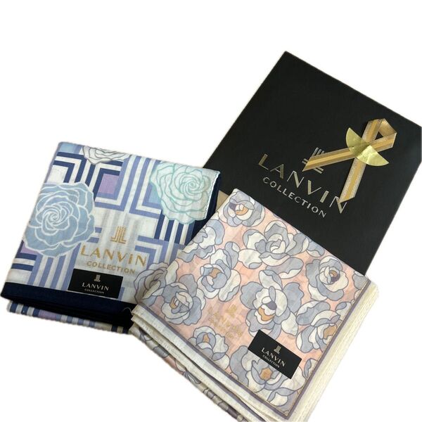 新品 LANVIN COLLECTION 大判ハンカチ 2枚セット