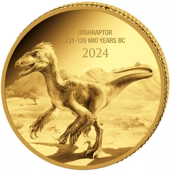 金貨 古代生物 恐竜ユタラプトル 観賞用プルーフ コインカプセル入 発行枚数2000枚のみ