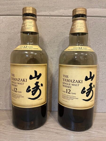 サントリーウイスキー 山崎12年 2本セット SUNTORY シングルモルト 残量訳あり