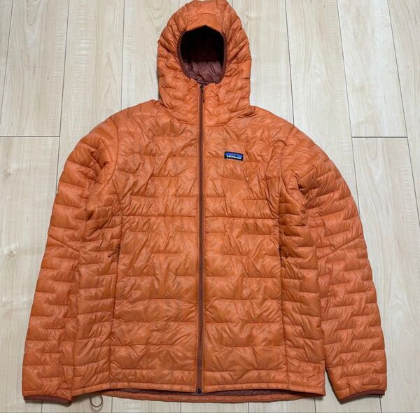 Patagoniaパタゴニア マイクロパフフーディ メンズLサイズ オレンジ 2024年