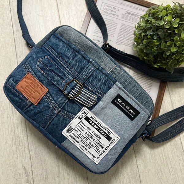 ショルダーバッグ デニムリメイク ハンドメイド