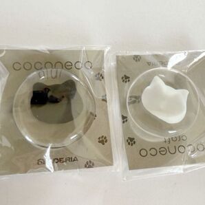 coconeco craft ココネコクラフト アデリアガラス箸置き 2個 しろねことくろねこ