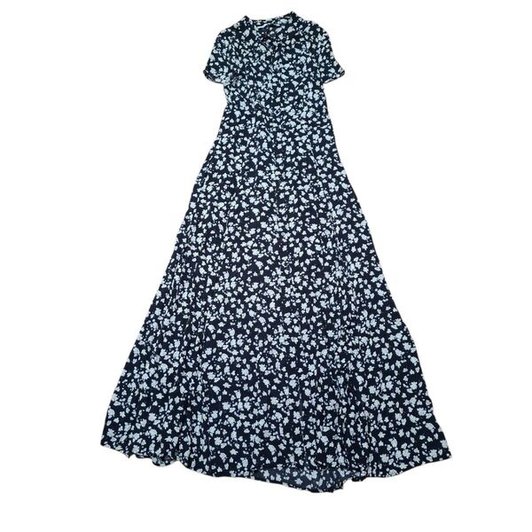 ZARA 花柄ロングシャツワンピース Sサイズ 半袖 小花柄