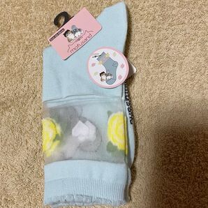 モフサンド シースルー靴下 水色 レディースソックス