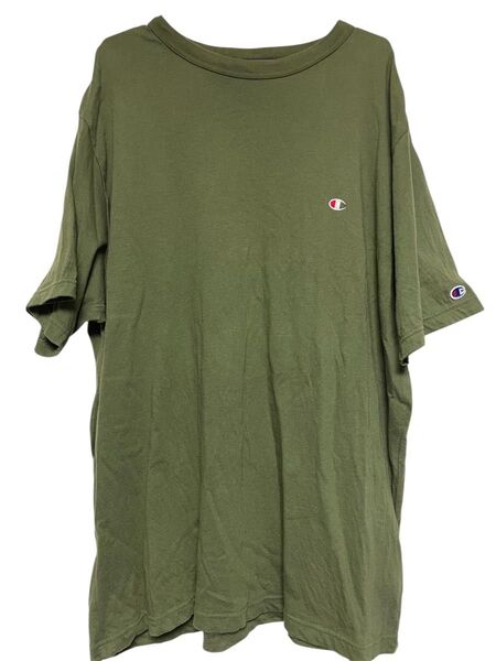 チャンピオン Champion 半袖Tシャツ ワンポイント トップス グリーン系 メンズ大きいサイズ オリーブ 3L 3XL
