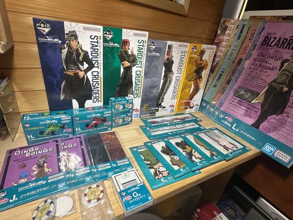 ジョジョの奇妙な冒険 一番くじ 空条承太郎、花京院典明、ジャンピエールポルナレフ、DIO 下位賞まとめ フィギュア