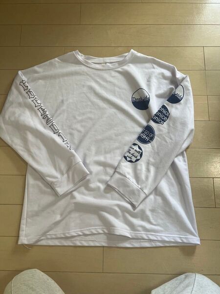 長袖Tシャツ ロゴプリント ホワイト