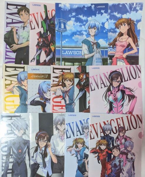 ヱヴァンゲリヲン 新劇場版 LAWSON エヴァンゲリオン シンジ レイ アスカ マリ カヲル クリアファイル ローソン 限定