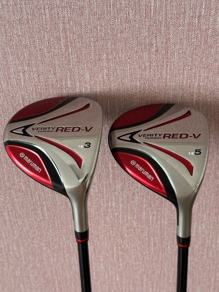 【美品】マルマン ベリティ フェアウェイウッド RED-V Verity 3W 5W フレックスS セット カバー付き 純正