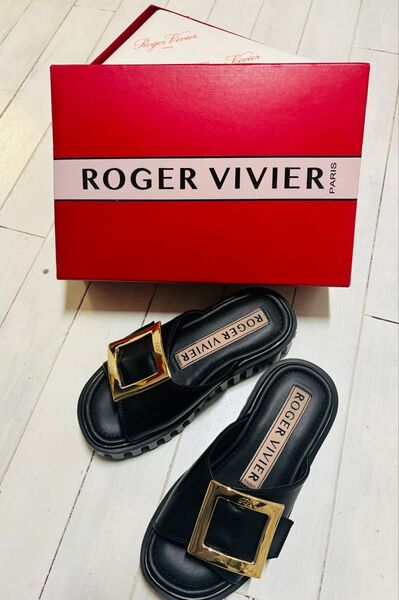 ROGER VIVIER風 サンダル 黒 ブラック