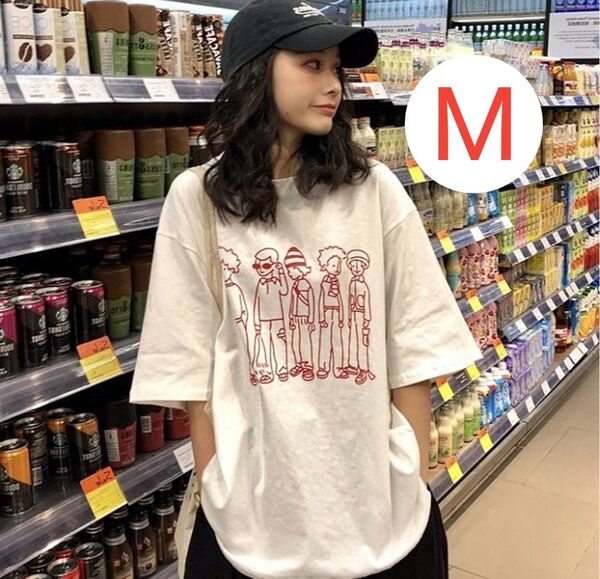 Tシャツトップス ゆったり コーデ ダンス ビッグシルエット かわいい 半袖 プリントtシャツ おしゃれ