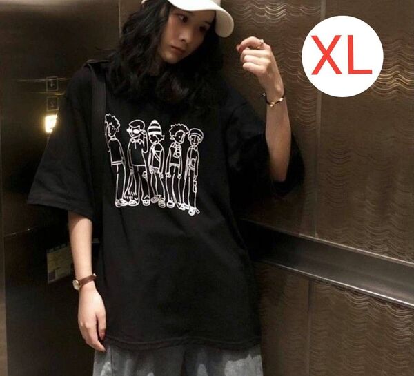 Tシャツ 黒トップス ゆったり ダンス かわいい 半袖 プリントtシャツ おしゃれ