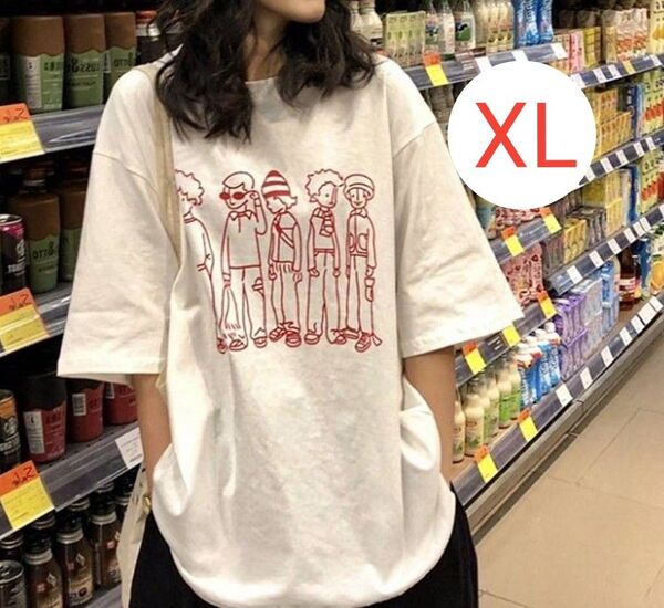 Tシャツトップス ゆったり コーデ ダンス ビッグシルエット かわいい 半袖 プリントtシャツ おしゃれ
