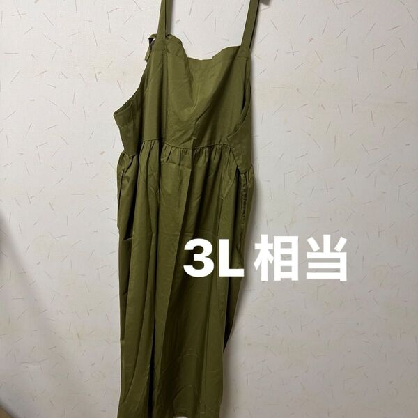 大きいサイズ ワンピース カーキ 3L