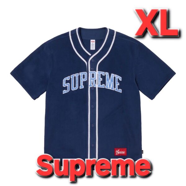 Supreme Polartec Baseball Jersey Navy XL シュプリーム 半袖 Tシャツ ネイビー