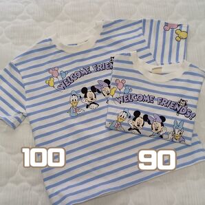hooday ディズニーボーダーTシャツ