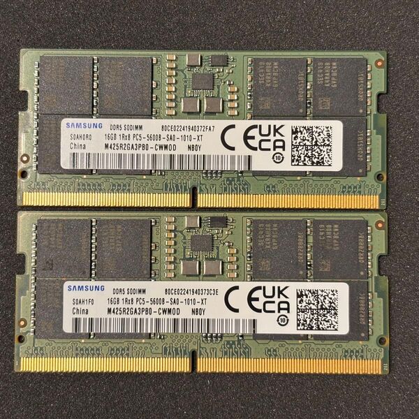 SAMSUNG DDR5-5600(PC5-5600) SODIMM 16GB 2枚セット 合計32GB