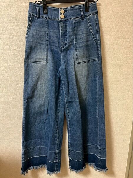 31 Sons de mode ワイドデニムパンツ 38 カットオフ 裾フリンジ
