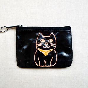 コインケース CW クロネコ 猫 レザー