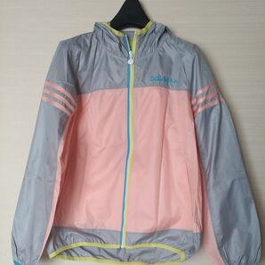 adidas ウィンドブレーカー ピンク グレー