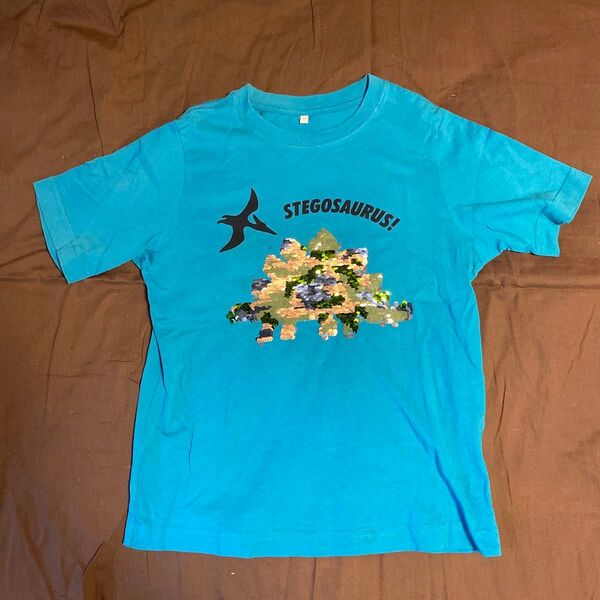 gu 恐竜 スパンコール Tシャツ 140サイズ