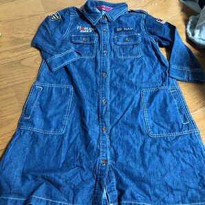 140サイズ ワンピース デニムシャツワンピース