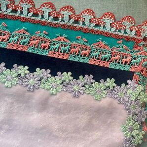 【新品3枚】近沢レース ハンカチ 毒きのこ メリーゴウラウンド 花花