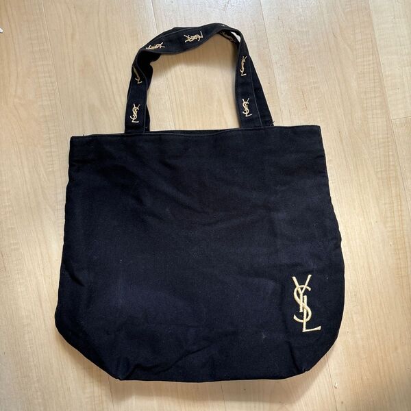 YSL イヴサンローラン トートバッグ 黒 キャンバス YVES SAINT LAURENT ハンドバッグ