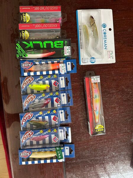 ・カゲロウ124F、100F、MD98・バルク95F・アイザー100F2個・トレイシー25g4個・VJ28g