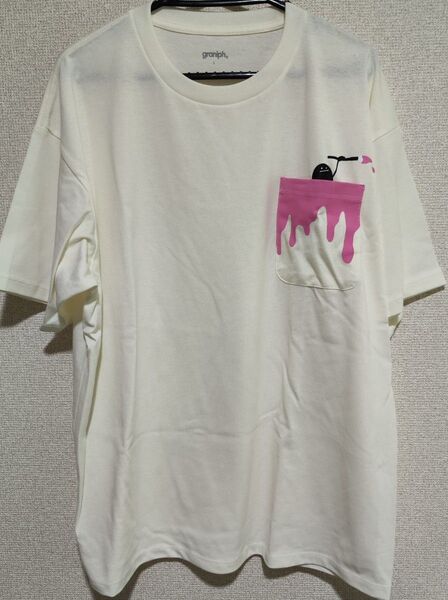 グラニフ graniph Tシャツ Lサイズ オフホワイト ビューティフルシャドー