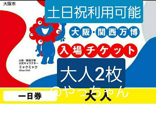 大阪万博チケット 1日券 大人2枚 関西万博 EXPO 大阪万博 EXPO2025 ペア 土日祝利用可 フローチャート付