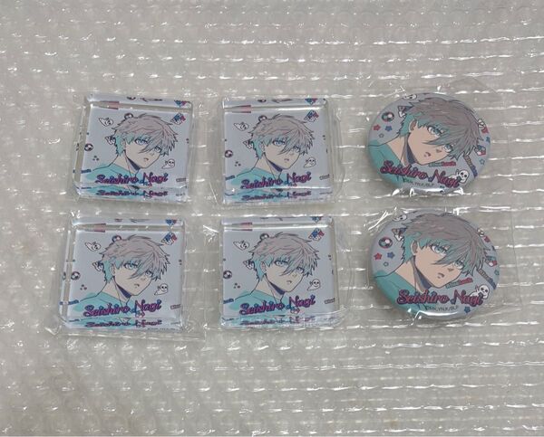 ブルーロック アニーク 凪誠士郎 トレーディング缶バッジ、ミニアクリルブロック