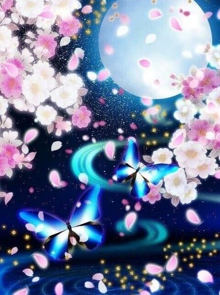 ダイヤモンドアート 蝶 桜 ダイヤモンドアートキット ラウンド ビーズアート