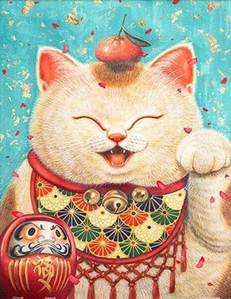 ダイヤモンドアート 招き猫 まねきねこ ダイヤモンドアート キット ラウンド ビーズアート