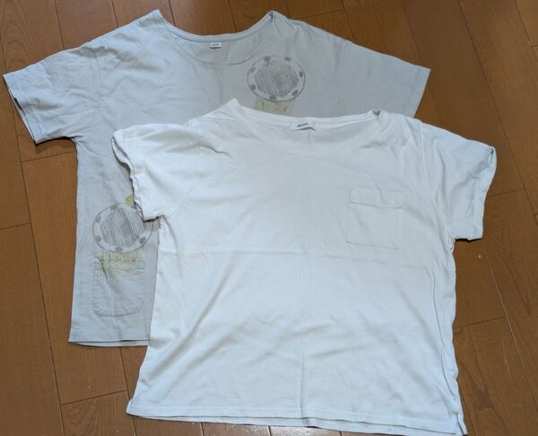 ニコアンド Tシャツ2枚セット 白 ライトグレー ヨガ ジム