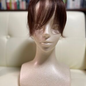 激安 人毛部分ウィッグ ブラウン 人工頭皮付き ヘアピース未使用品です