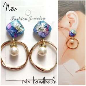 おおぶり ゆらゆら ピアス イヤリング ハンドメイド