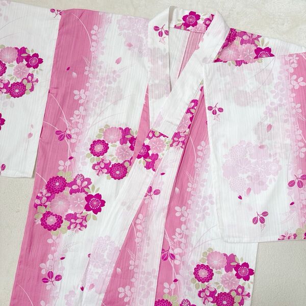 【美品】ピンク系*花柄浴衣*レディース*ゆかた*フェミニン*可愛く映える一着