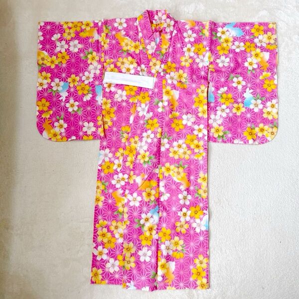 【美品】キッズ 浴衣 100cm 女の子 ゆかた
