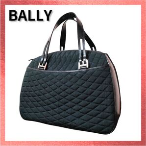 【訳あり】BALLY バリー ブラック キルティング ボストンバッグ バッグ ハンドバッグ ナイロン